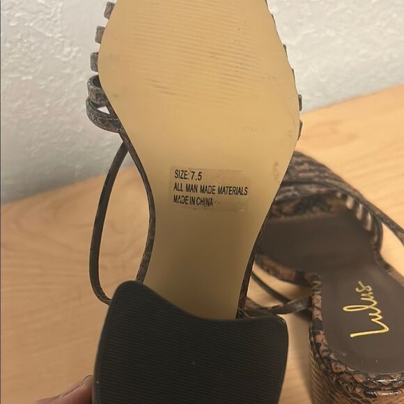 Lulu's Brown and black Strappy Slingback Heels pointed toe  size 7.5 - Picture 5 of 7